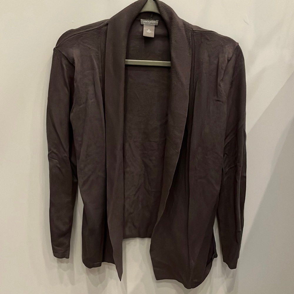 Ann Taylor Grey Open Cardigan Size M